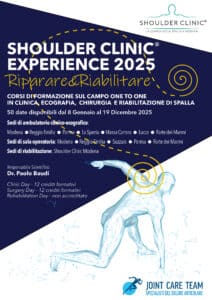 Copertina dell'Evento della Shoulder Clinic del team Joint Care "Shoulder Clinic Experience 2025 - Riparare e Riabilitare"